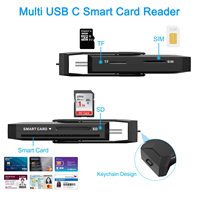 OEM 360 Rotation ISO7816 USB Type C Sim SD/TF2.0 Lecteur de carte à puce de crédit intelligent SDK Lecteurs de cartes de contrôle d'accès Android mobiles