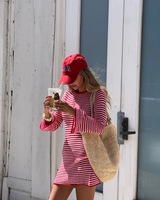 Nouvelle Robe Courte Tricotée Rayée Vintage Y2K pour Femme 2026 – Pull Slim à Manches Longues Élégant pour Vacances et Plage