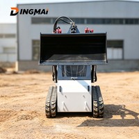Mini-chargeuse compacte diesel DINGMAI sur chenilles, certifiée CE EPA Euro5, avec pompe hydraulique haute performance, pour travaux de construction et agricoles