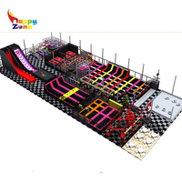 Centre de divertissement familial à fort potentiel de profit : Projet de parc de trampolines et parcours ninja avec fosse à mousse, conception personnalisée pour attraction de centre commercial