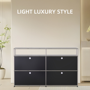 Tủ bếp màu đen, tủ bếp phong cách giữa thế kỷ tối giản, đồ nội thất mô-đun đa năng, Tủ lưu trữ tùy chỉnh - Product Image 5