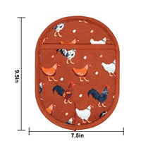 Paire de protège-plats de cuisine en silicone transparent imprimé motif poulet rouge, antidérapants, résistants à la chaleur et adaptés au four