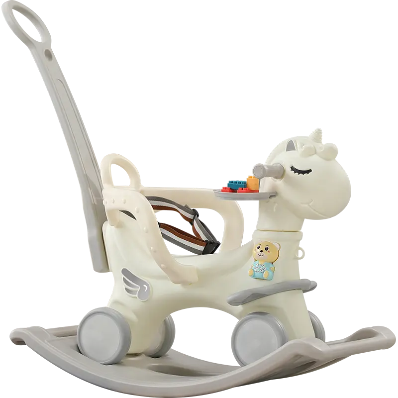 New tùy chỉnh trẻ em Unicorn ghế unpowered giáng sinh 3 trong 1 giá rẻ bé nhựa trẻ em Rocking Horse đi xe trên đồ chơi động vật