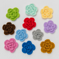 Fleurs multicolores au crochet à la main, fleurs à plusieurs couches pour accessoires vestimentaires, accessoires pour cheveux, sac, accessoires de bricolage
