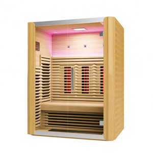 Moderna Sauna a Infrarossi in Legno di Hemlock Canadese con Terapia a Luce Rossa a Spettro Completo e Cabina in Cedro - Product Image 1