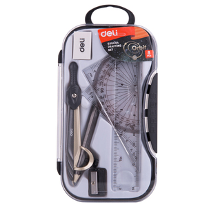 Deli EG30404 Compass Drafting 8pcs Set avec crayon mécanique et taille-crayon PS Box pour un rangement facile Poignée antidérapante - Product Image 3