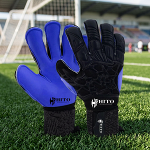 Gants de gardien de but professionnels sur mesure, nouveau latex de base 4 mm, coupe hybride, caoutchouc injecté au dos, avec languette en caoutchouc respirante - Product Image 4