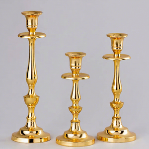 Décoration de table classique 3 pièces en aluminium, or, argent et noir, luxueuse, unique, résistante à la chaleur, écologique et faite à la main pour mariage et maison - Product Image 1