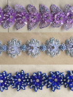 Nouvelle Applique en Dentelle Broderie Faite Main Motif Floral pour Robe Femme