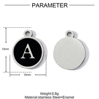 Pendentif Breloque Lettre Anglaise (26 Lettres) en Acier Inoxydable, Fait Main, Goutte d'Huile, Accessoire de Bijouterie Tendance