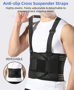 <span class=keywords><strong>Ceinture</strong></span> de soutien <span class=keywords><strong>lombaire</strong></span> réglable et amovible Aofit avec bretelles de compression pour le levage de charges lourdes industrielles - Product Image 3