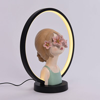Figurine de fille à bulles en résine, ornement, lampe de chevet pour chambre à coucher, lampe de nuit 3D pour chambre d'enfant, lampe de table abstraite pour fille, veilleuse