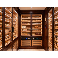 Humidor en verre sur mesure pour boutique de tabac, armoire à cigares en cèdre espagnol de conception classique, fabriquée à la main