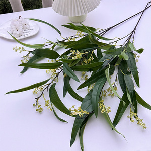 ใบยูคาลิปตัสประดิษฐ์สีเขียว ดอกไม้ตกแต่ง พีวีซีเนื้อนุ่ม ของตกแต่งบ้านในร่ม อุปกรณ์ประกอบฉากถ่ายภาพ - Product Image 3