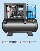 Compresseur d'air miniature monophasé ZAKF de haute qualité 7,5 kW 10 CV 220 V 50/60 Hz de type vis intégré pour souffleur d'air