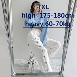 Printemps nouveau pantalon de sport <span class=keywords><strong>d</strong></span>'<span class=keywords><strong>amour</strong></span> brodé femmes cordon taille haute lâche <span class=keywords><strong>d</strong></span>écontracté droit large jambe pantalon - Product Image 2