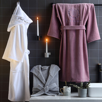 Nouveau Design confortable 100% coton Robes de bain de luxe blanc hôtel maison Robes en peluche velours personnalisé