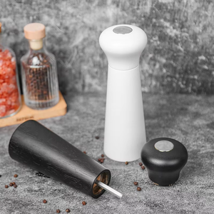 Juego de molinillo de sal y pimienta Manual en blanco y negro, molinillo de hierbas de Metal Popular, cocina casera, restaurante, núcleo de porcelana, cerámica de <span class=keywords><strong>cacao</strong></span> - Product Image 5