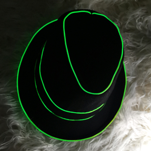 Rave Wear Filo di canapa Cappello di Fedora Flex Fit Cappello Elettrico Adulto Luminoso di Snapbacks Caps Per Il Natale di Halloween di Carnevale Del Partito Night Club - Product Image 2