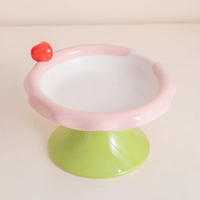 Gamelle en céramique surélevée à large ouverture avec support cervical pour chats et chiens - Gamelle d'alimentation et d'eau