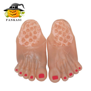 Fankasi Halloween <b>Slippers</b> <b>Big</b> Feet Shoe Covers Costume Prop Unisex PVC Green And Flesh Color - Product Image 2
