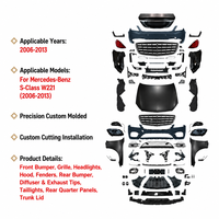 Kit de mise à niveau de voiture W222 S450 Style, kit carrosserie complet pour Mercedes-Benz Classe S W221 2006-2013 avec pare-chocs, phares, capot