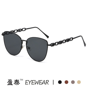 แว่นตา แว่นกันแดดทรงแคทอาย กรอบโลหะสีทอง UV400 ป้องกันแสงแดดสำหรับผู้หญิง - Product Image 4