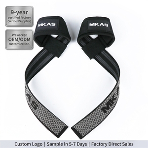 MKAS Double Sided Anti Slip Weight <strong>Lifting</strong> <strong>Straps</strong> Professional Gym Wrist <strong>Straps</strong> <strong>for</strong> Heavy <strong>Lifting</strong> Wholesale Customized Logo OEM - Product Image 1
