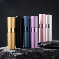 Atomiseur de parfum portable en aluminium 5ml 8ml 10ml - Flacon pulvérisateur mini anti-fuite pour huiles essentielles et parfums