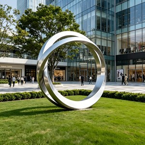 Escultura Grande de Acero Inoxidable con Forma de Ola Fluida Abstracta, Decoración Moderna para Jardín <span class=keywords><strong>Zen</strong></span>, Villa o Exteriores - Product Image 3