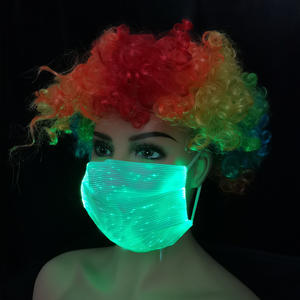 Mascarilla con batería recargable para fiesta de Halloween, máscara facial luminosa de fibra óptica Led, 7 colores, <span class=keywords><strong>2021</strong></span> - Product Image 1