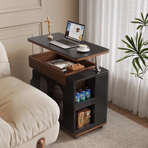 Hiện Đại Sang Trọng Vuông Bằng Gỗ Bàn Cà Phê Với Bánh Xe Rắn Gỗ Có Thể Điều Chỉnh Chiều Cao Cho Phòng Khách Ban Công Ngoài Trời Sân - Product Image 2