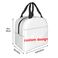 Sac isotherme pour le déjeuner, sac à lunch portable personnalisé de petite taille, entièrement imprimé, en polyester durable avec doublure en aluminium