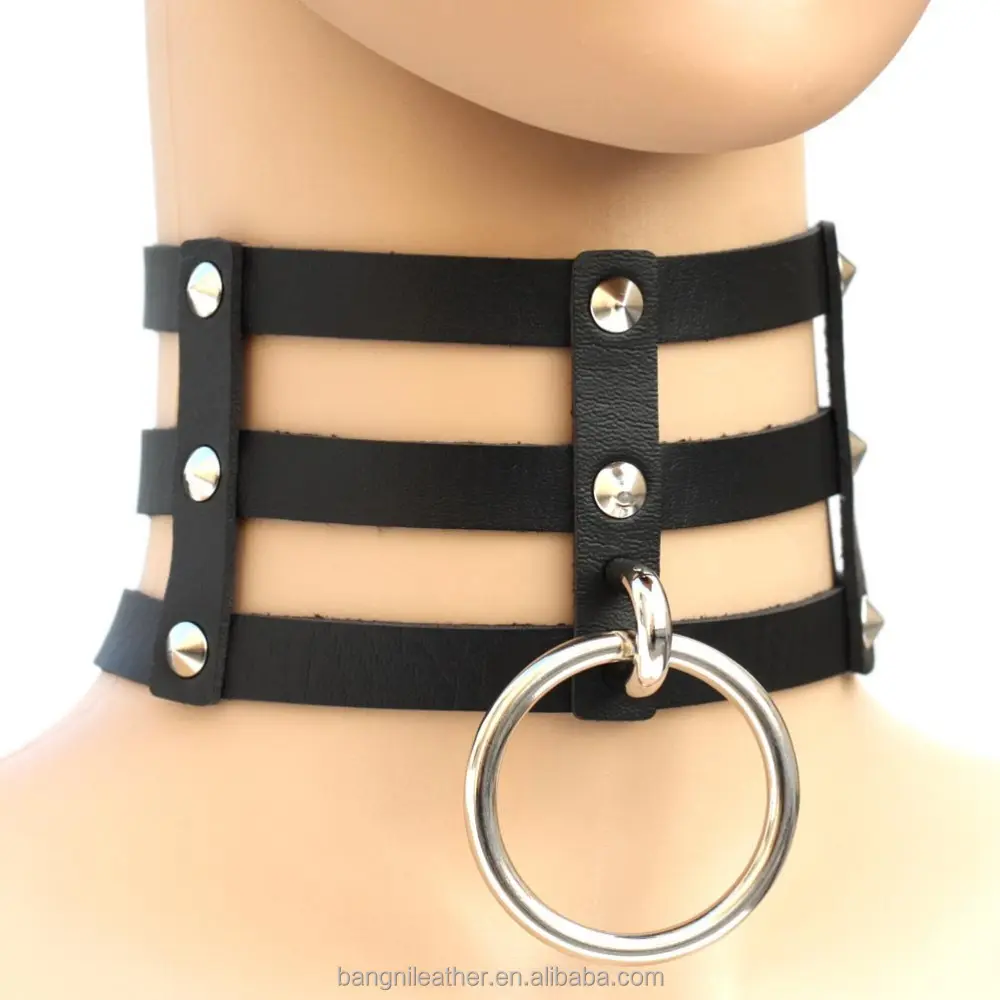 2018 heißer Verkauf Erotic Black Leather Neck Collars mit Metallring Adult Games Spielzeug Fetisch SM Bondage Collar Belt Sex Produkte