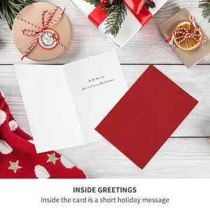 Custom Printing Professional Luxury Gold Foil Paper Handmade Holiday Merry Christmas Greeting Cards With Envelopes Box Set