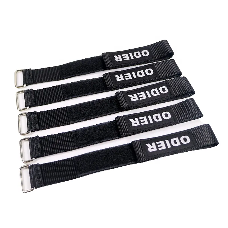 New Style Nylon Adjustable Hook And Loop Colorful Hook And Loop Printing Logo Cable Tie Wrap