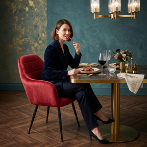 <span class=keywords><strong>Sedie</strong></span> <span class=keywords><strong>da</strong></span> Pranzo Moderne Trapuntate in Velluto Rosso per Soggiorno, Ristorante, Hotel, <span class=keywords><strong>Cucina</strong></span> e Sala <span class=keywords><strong>da</strong></span> Pranzo - Product Image 3
