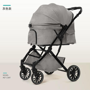 Carrito Plegable Ligero de Metal para Mascotas, de Una Mano, Bidireccional, para Perros Pequeños y Gatos, Plegable, Ajustable, para Viajes - Product Image 3