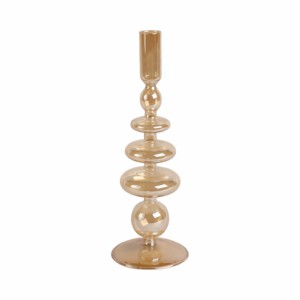 Modern <b>Glass</b> Candle Holder With Disc And Sphere Design For Table Decor Taper <b>Candlestick</b> - Product Image 1
