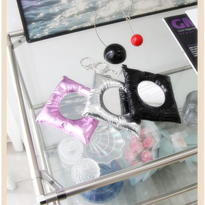 Korean-style square makeup <b>mirror</b> cushion, decorative cushion <b>mirror</b>, metallic <b>silver</b> laser-filled wall decoration <b>mirror</b>. - Product Image 2