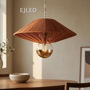Luminaire suspendu en corde de chanvre, <span class=keywords><strong>lustre</strong></span> moderne nordique <span class=keywords><strong>pour</strong></span> salon, chambre, café, restaurant, modèle RP0421 - Product Image 5