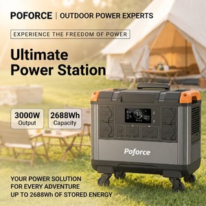 Système d'énergie solaire 3000W, station d'alimentation portable 230V, générateur avec prise EU pour le camping, la maison, le stockage d'énergie de secours - Product Image 2