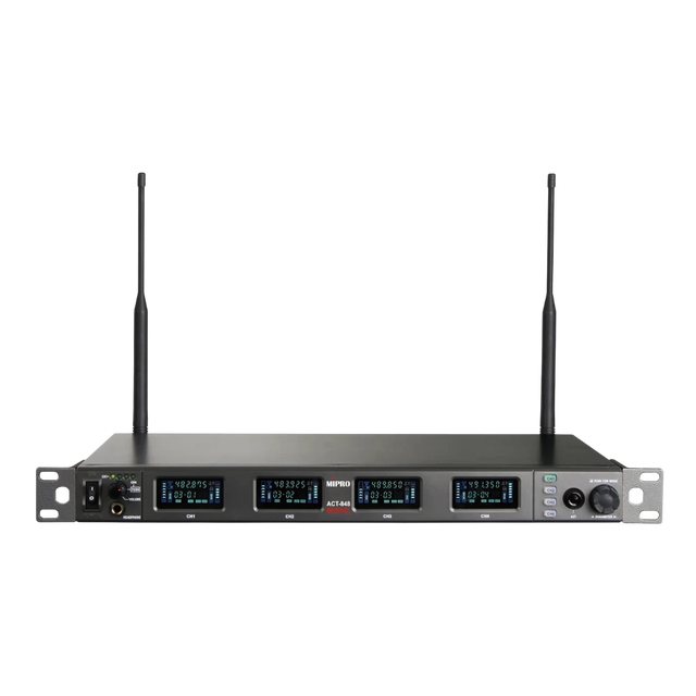 MIPRO Premium UHF Digital Quad Channel Receiver With 72MHz Wideband True Diversity For Dante AES/EBU Wireless System