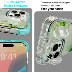 เคสโทรศัพท์ป้องกัน PC TPU กันกระแทกที่ทนทานพร้อมลายดอกไม้ศิลปะสำหรับ <span class=keywords><strong>iPhone</strong></span> 15 <span class=keywords><strong>14</strong></span> 13 12 11 <span class=keywords><strong>Pro</strong></span> <span class=keywords><strong>M</strong></span> - Product Image 2