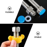Tuyau de chauffe-eau flexible en acier inoxydable ondulé de 1/2 pouce, ligne d'alimentation en eau, remplacement de tuyau de chauffe-eau