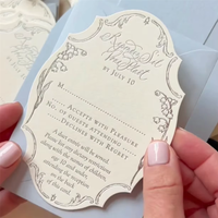 Cartes de remerciement pour mariage avec logo personnalisé en typographie, en carton ondulé et papier d'art avec pelliculage – Élégante carte de vœux