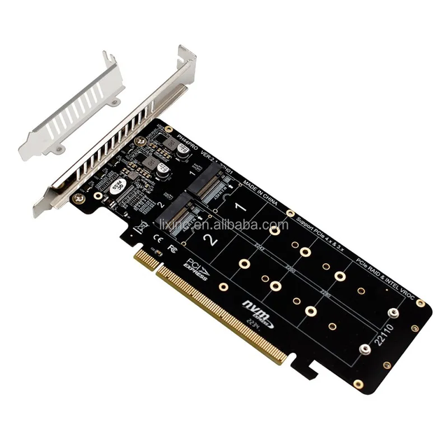 LIXINC 4Port M.2 NVMe PCI Express X16 4.0 Bifurcation RAID Controller Adapter Card for 2230/2242/2260/2280 M.2 SSD