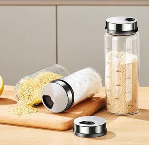 Pot à épices en verre à haute teneur en bore 150ML 250ML 300ML Stockage des aliments de cuisine avec couvercle en métal Marques de tiques Récipient à épices vide - Product Image 5