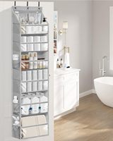 Organisateur de vêtements suspendu en tissu avec 5 étagères en acier inoxydable, gain de place pour armoire et salle de bain, étagères de rangement multifonctionnelles