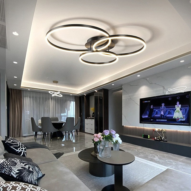 Customized Manufacturers Modern LED Ceiling Lamp for Home Decor Indoor Hotel Decoration in Living & Bedroom Metal Lights Acrylic Cover for Home Decor